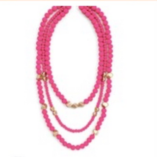 M101- Wood & Gold Metal Bead Necklace ( multiple colors) - Thumbnail 4