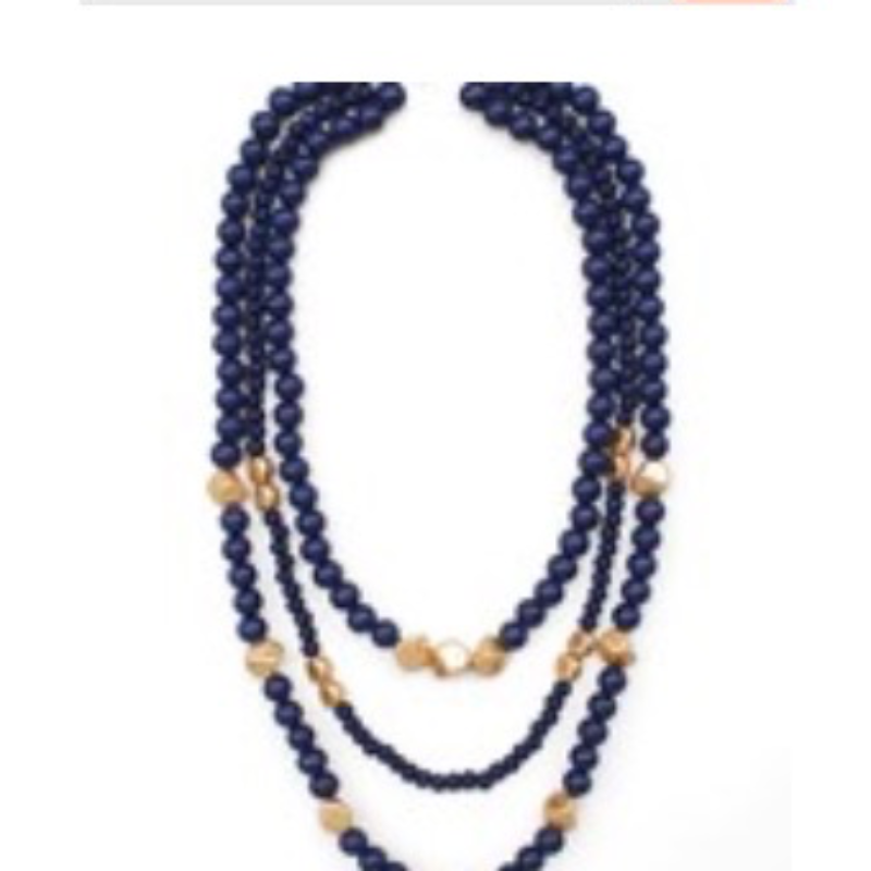 M101- Wood & Gold Metal Bead Necklace ( multiple colors) - Thumbnail (Preview) 7