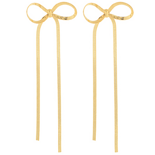 BZ4- Bow Long Tail Earrings