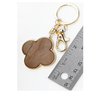 Q16-Mother of Pearl Quatrefoil Key Chain - Thumbnail 2