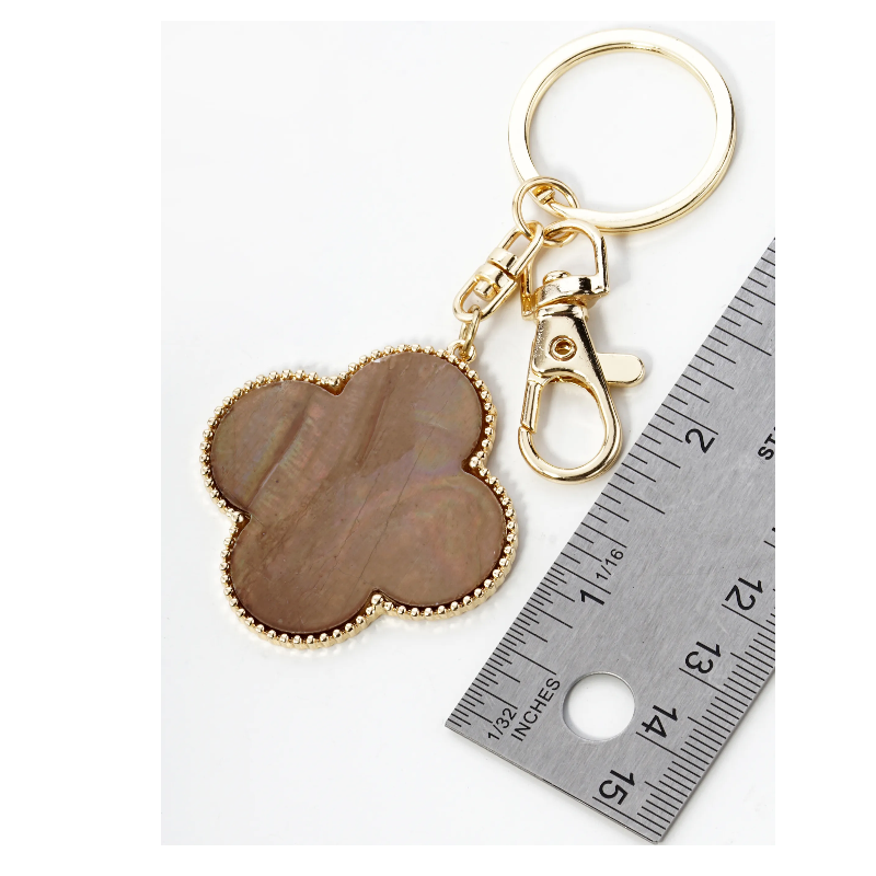 Q16-Mother of Pearl Quatrefoil Key Chain - Thumbnail (Preview) 2