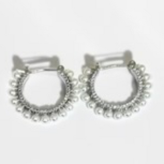 M66- C Shaped Pearl CZ Earrings - Thumbnail 3