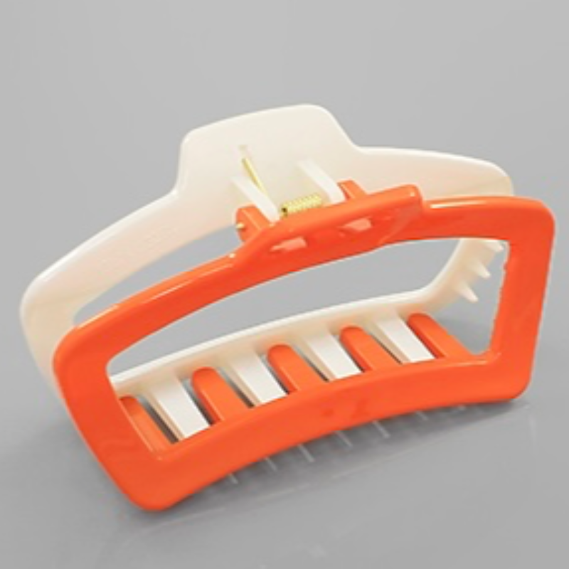 T56- Orange & White Hair Clip Main Image