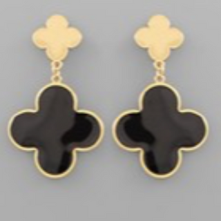 Q49-Epoxy Color Clover Dangle Earrings - Thumbnail 7