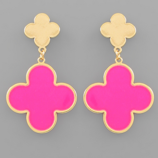 Q49-Epoxy Color Clover Dangle Earrings