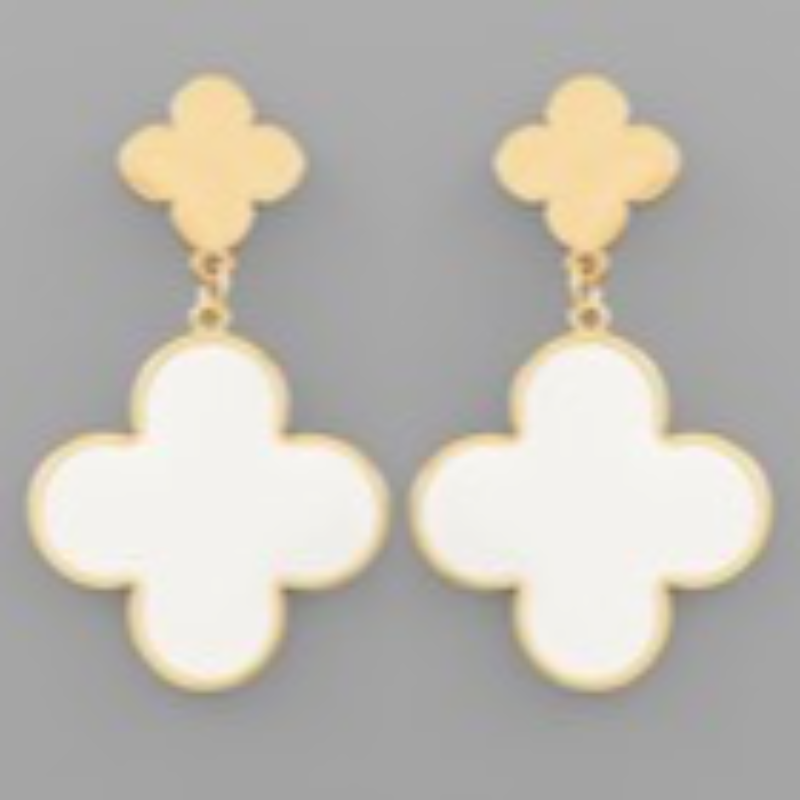 Q49-Epoxy Color Clover Dangle Earrings - Thumbnail (Preview) 4