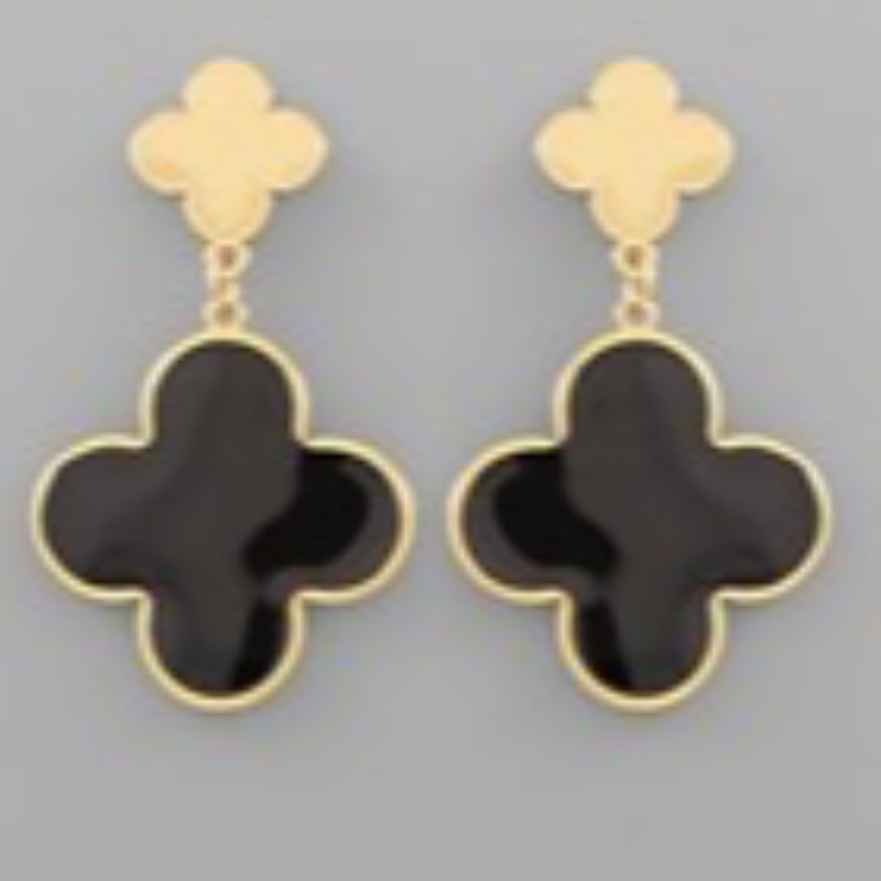 Q49-Epoxy Color Clover Dangle Earrings - Thumbnail (Preview) 7