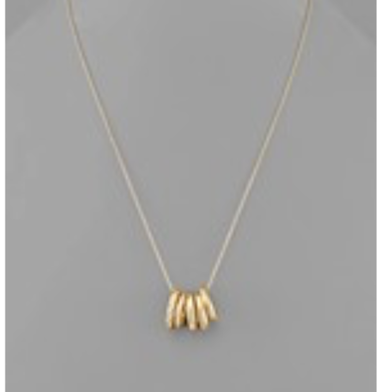 M88- 5 Oval Ring Charm Necklace - Thumbnail (Preview) 2