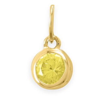 CL38-14 Karat Gold Plated Round CZ Birthstone Charms (January-December) - Thumbnail 15