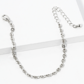 Y14- 4mm Dainty Coffee Bean Chain Bracelet (available in gold & silver) - Thumbnail 3