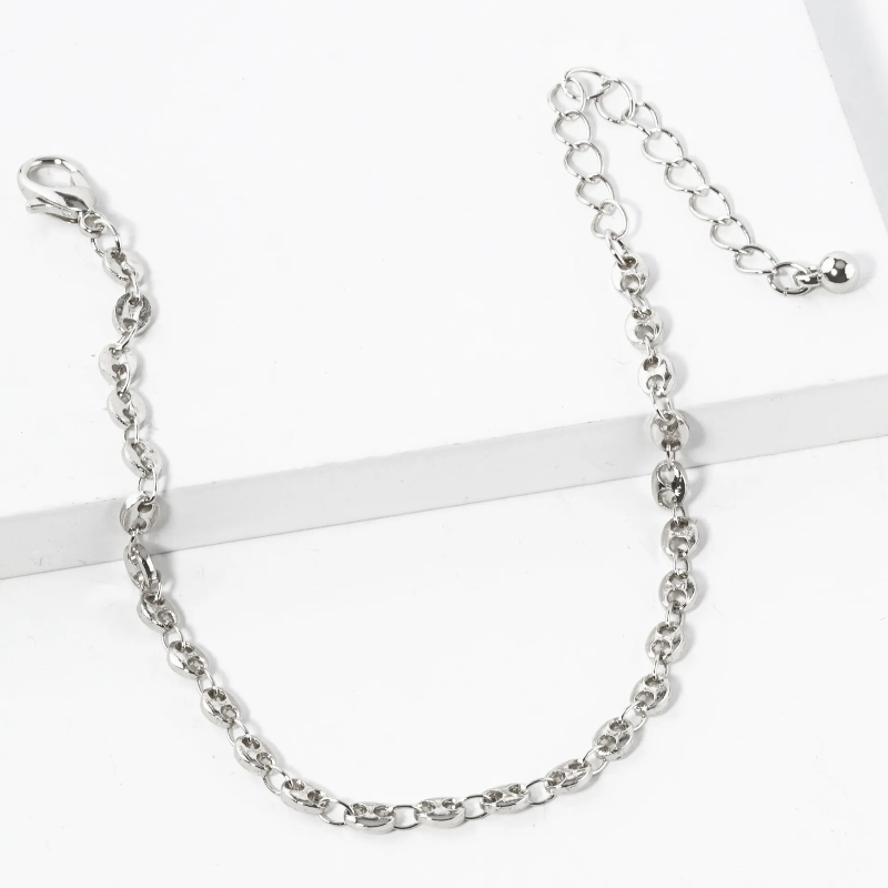 Y14- 4mm Dainty Coffee Bean Chain Bracelet (available in gold & silver) - Thumbnail (Preview) 3