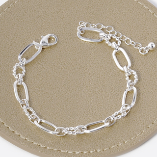 CL5-Metal Textured Rope Chain Bracelet