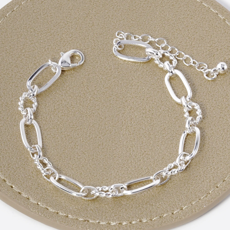 CL5-Metal Textured Rope Chain Bracelet Main Image