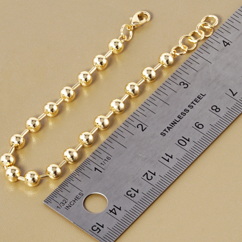 CL3- Gold Dipped Ball Chain Bracelet (also available in white gold) - Thumbnail (Preview) 3