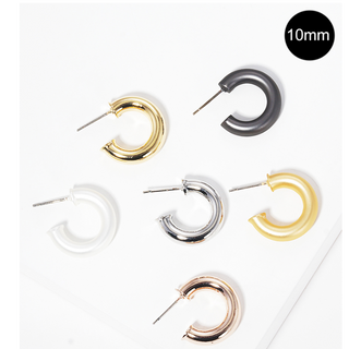 CL27- 10mm Bold Brass Hollow Hoop Earrings