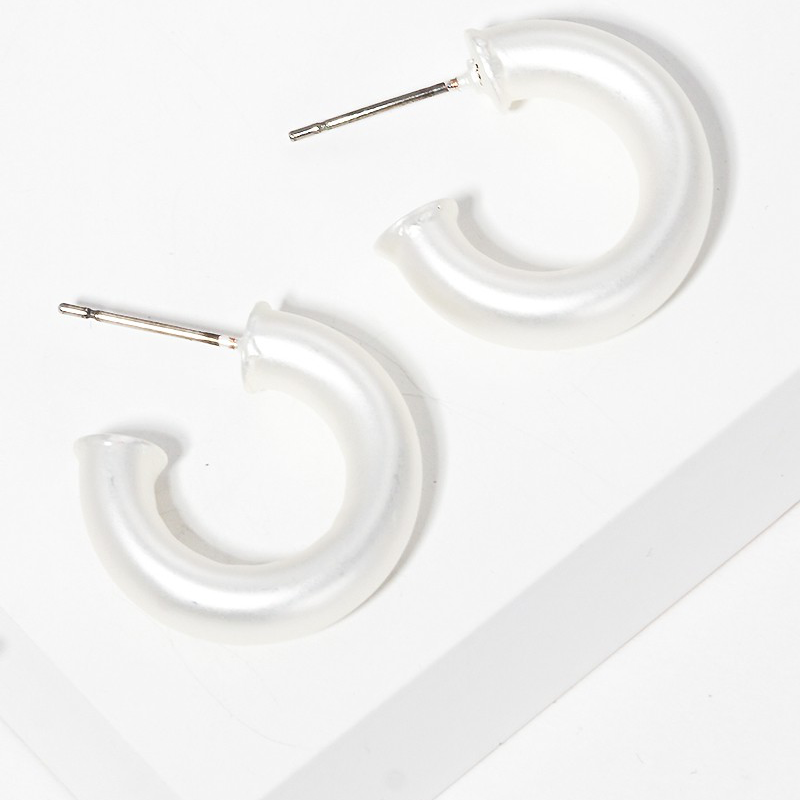 CL27- 10mm Bold Brass Hollow Hoop Earrings - Thumbnail (Preview) 5