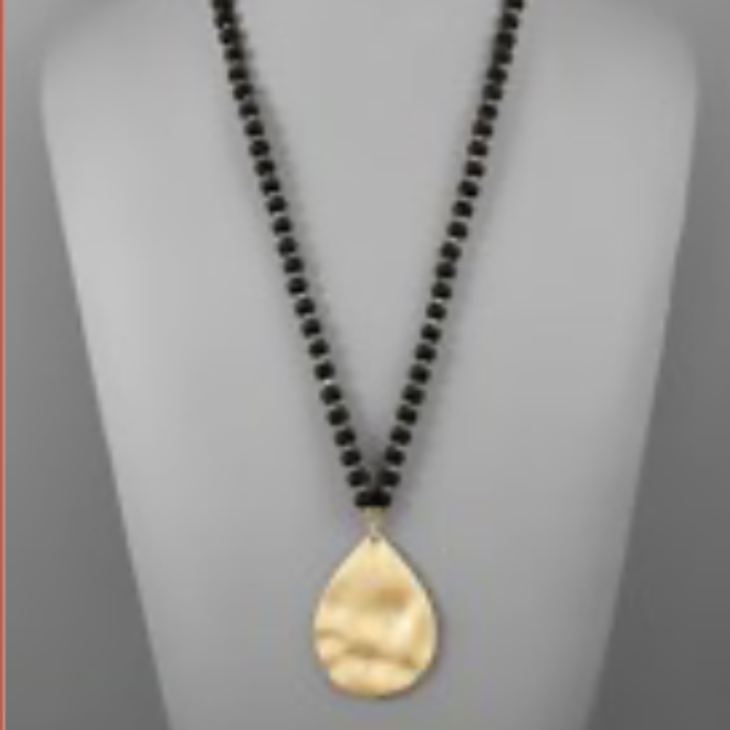 USC41- Teardrop Pendant Bead Necklace (multiple colors)  - Thumbnail (Preview) 11