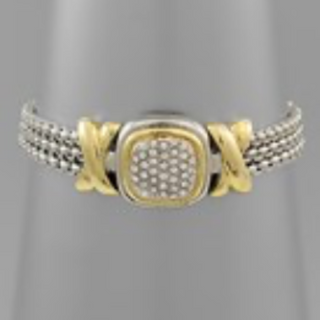 CL75-Round Square Crystal Bracelet ( multiple color stones available) - Thumbnail 5