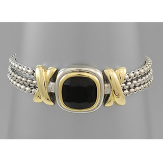 CL75-Round Square Crystal Bracelet ( multiple color stones available)