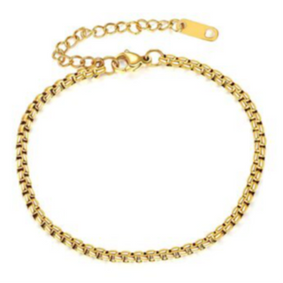 BR3-SMALL LINK 18K GOLD-PLATED STAINLESS-STEEL BRACELET