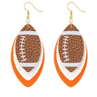 T39- Glitter Football suede earrings- 