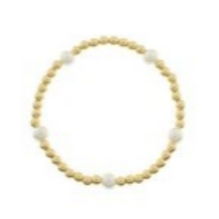 P9- Gold Metal Ball and Pearl Accent Bracelet