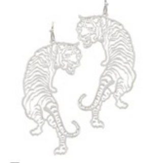 C138-Brass Tiger Filigree Earrings ( gold & silver available)  - Thumbnail 2