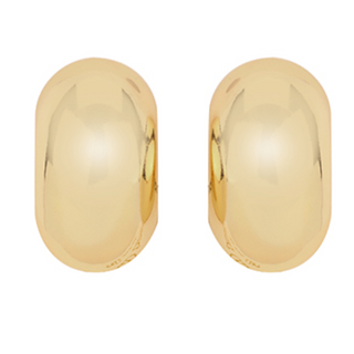 CL 57- Gold  Bean Shape Dome Earrings