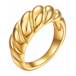 R1- Shell Ring- 18K GOLD-PLATED STAINLESS-STEEL "СROISSANT" RING