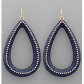 USC81- Raffia Metal Teardrop Earrings (Multiple colors available) - Thumbnail 10