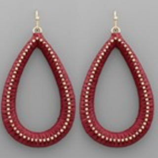 USC81- Raffia Metal Teardrop Earrings (Multiple colors available) - Thumbnail 6