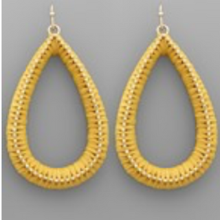 USC81- Raffia Metal Teardrop Earrings (Multiple colors available) - Thumbnail 5