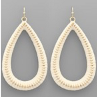 USC81- Raffia Metal Teardrop Earrings (Multiple colors available) - Thumbnail 3