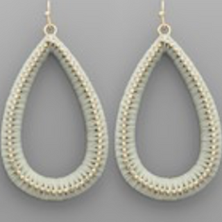 USC81- Raffia Metal Teardrop Earrings (Multiple colors available) - Thumbnail 8