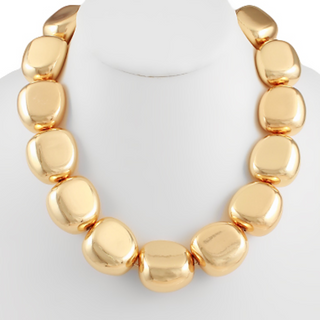 M47-Bold & Big Chunky Nugget Necklace (available in gold & silver)