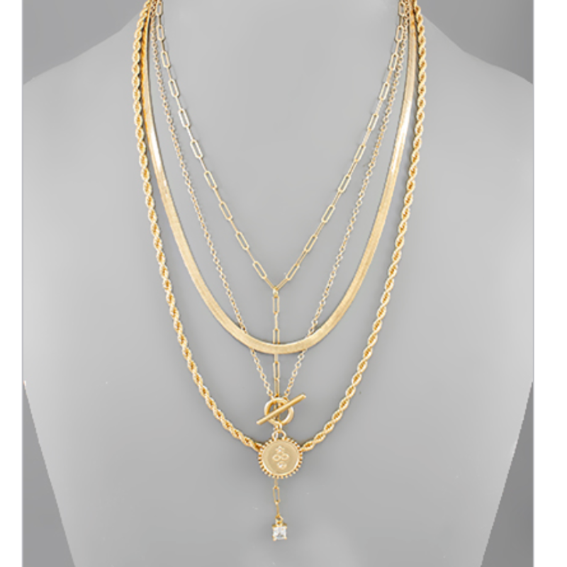 M87-Disk & Multi Chain Layer Necklace Main Image