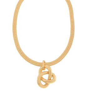 M43- Bold Love Knot & Snake Chain Necklace