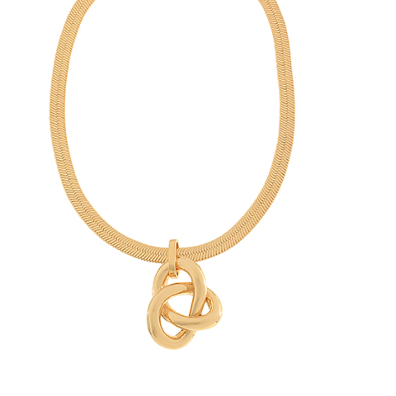 M43- Bold Love Knot & Snake Chain Necklace Main Image