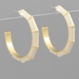 CL65- 40mm Marble Color Bamboo Hoops (8 colors)  - Thumbnail 2