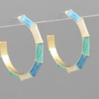 CL65- 40mm Marble Color Bamboo Hoops (8 colors)  - Thumbnail 7