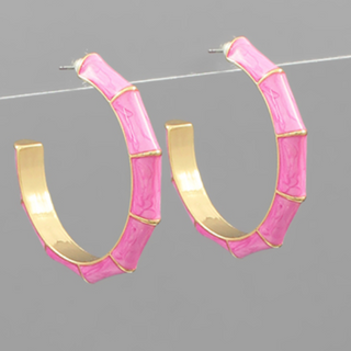 CL65- 40mm Marble Color Bamboo Hoops (8 colors) 