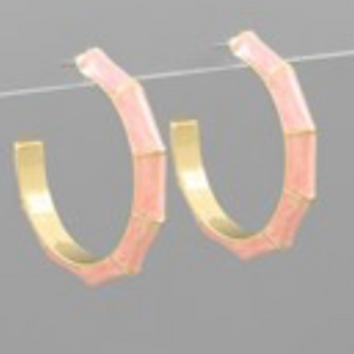 CL65- 40mm Marble Color Bamboo Hoops (8 colors)  - Thumbnail 5