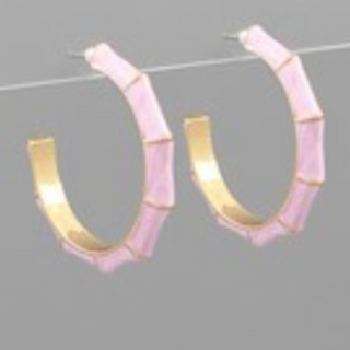 CL65- 40mm Marble Color Bamboo Hoops (8 colors)  - Thumbnail 4