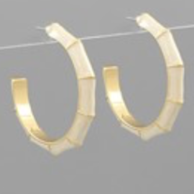 CL65- 40mm Marble Color Bamboo Hoops (8 colors)  - Thumbnail (Preview) 2