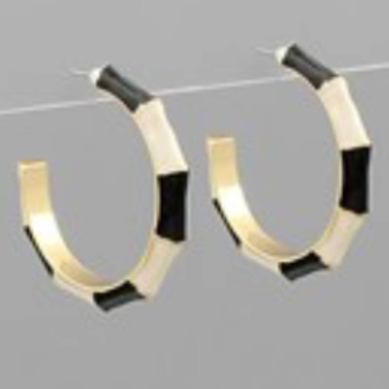 CL65- 40mm Marble Color Bamboo Hoops (8 colors)  - Thumbnail (Preview) 8