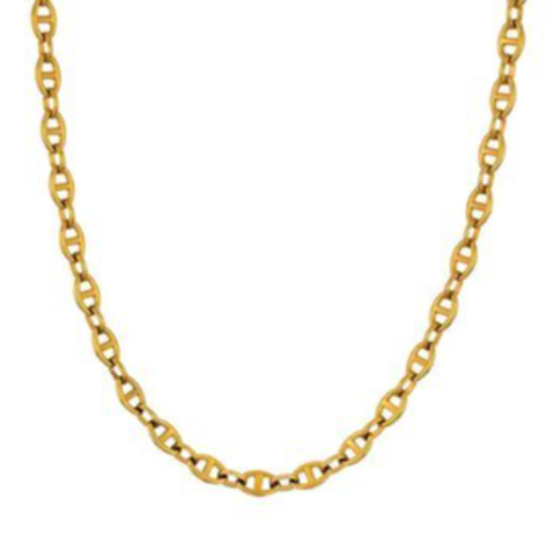 N22- EGG SHAPE LINK CHAIN 18K GOLD-PLATED STAINLESS-STEEL NECKLACE Main Image