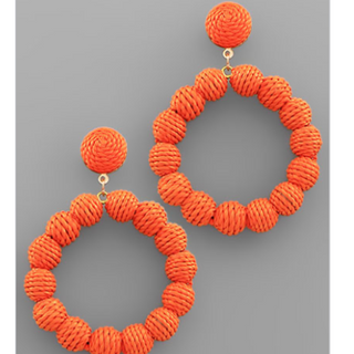 T91- Wrapped Bead Ball Earrings