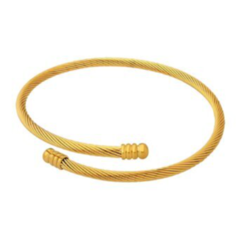 BR6-CABLE TWIST WRAP AROUND 18K GOLD-PLATED STAINLESS-STEEL BRACELET Main Image