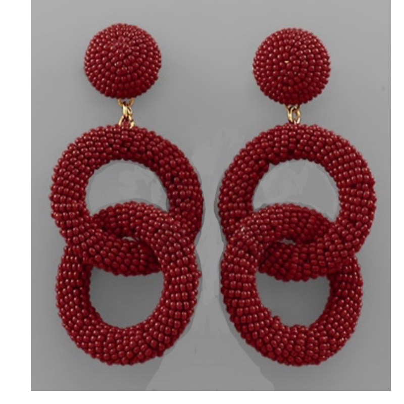 USC67- Seed Bead Link Earrings Main Image