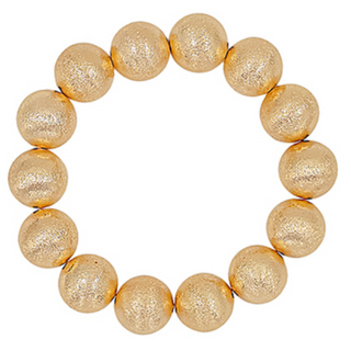 CL68- 15mm Satin Metal Ball Stretch Bracelet